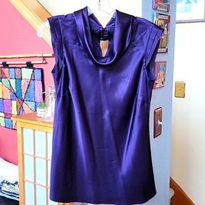Banana Republic 100% silk aubergine blouse size small